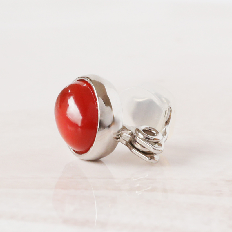 carnelian cabochon earring