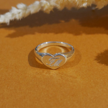 WEB Heart Signet Ring